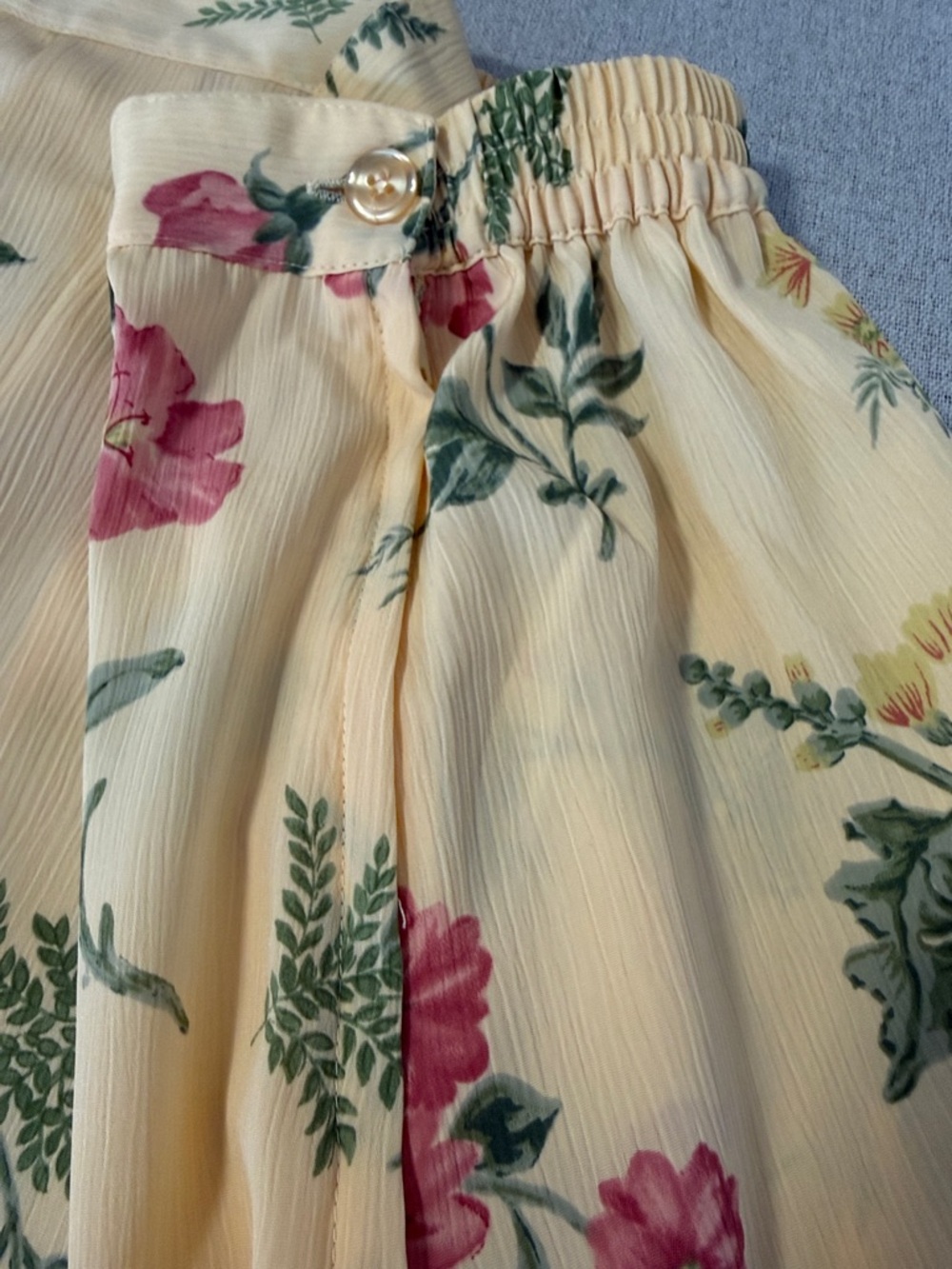 Alfred Dunner Yellow Floral Midi Skirt with Pink & Green Print SZ10 - Picture 10 of 13